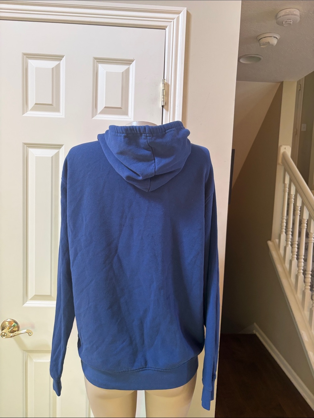 DollyWood Navy Patchwork Pullover Hoodie, large - Picture 3 of 4